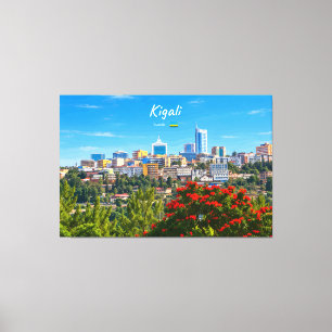 Impressão Em Tela Kigali, Ruanda - Paisagem Urbana Moderna