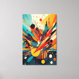 Impressão Em Tela Kinetic Bloom: Explosive Modern Geometric Abstract