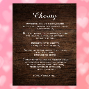 Impressão Em Tela King James Bíblia Verse 1 Corinthians 13 Rustic