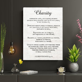 Impressão Em Tela King James Bíblia Verse 1 Corinthians 13 Rustic