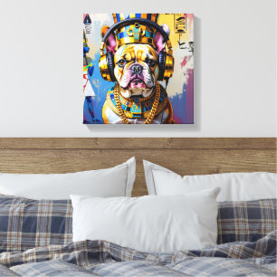 IMPRESSÃO EM TELA KING TUT-FRANCÊS BULLDOG