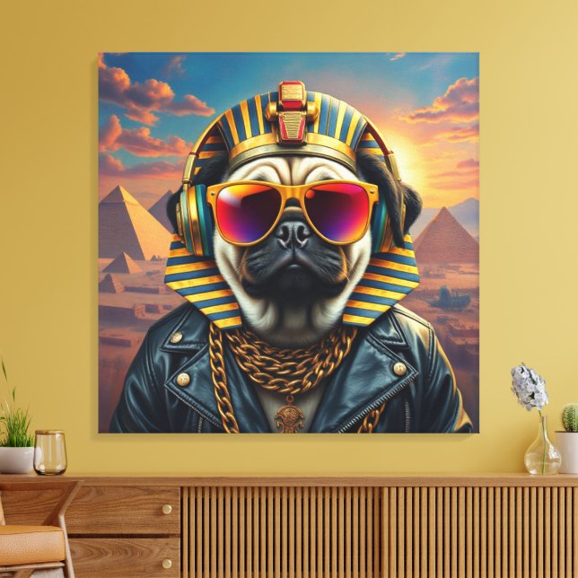 IMPRESSÃO EM TELA KING TUT PUG COOL 7 (Insitu(Sala de estar))
