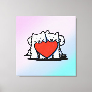 Impressão Em Tela KiniArt Samoyed Love