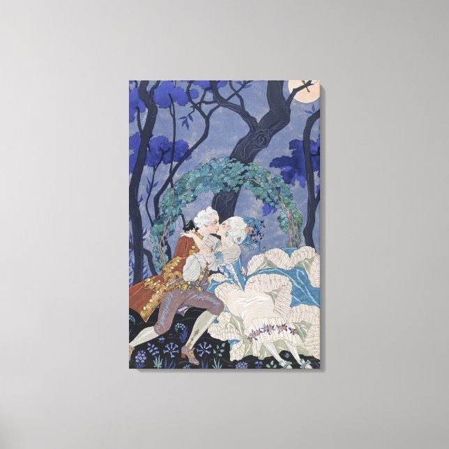 Impressão Em Tela Kiss secreto, ilustração de 'Fetes Galantes' por (Frente)