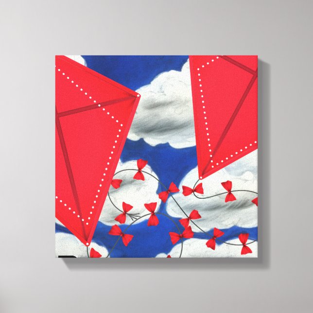 Impressão Em Tela Kites e Klouds (Frente)