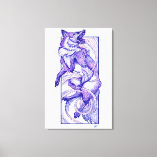 Impressão Em Tela Kitsune Dotwork