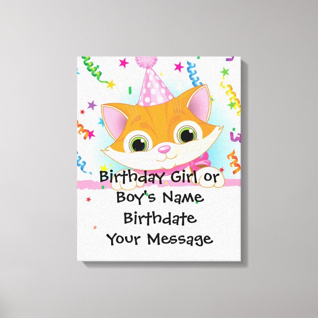 Impressão Em Tela Kitten Birthday Memento (Frente)