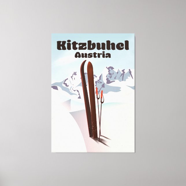 Impressão Em Tela kitzbuhel poster de esqui austríaco (Frente)