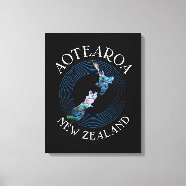 IMPRESSÃO EM TELA KIWI NEW ZEALAND MAP PAUA (Frente)