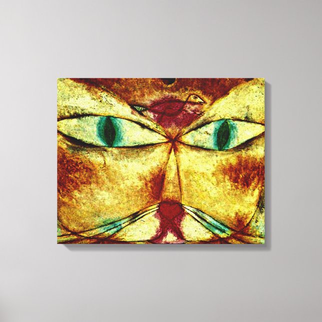 Impressão Em Tela Klee - Gato e Pássaro (Frente)