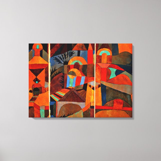 Impressão Em Tela Klee - Jardins Templos (Frente)