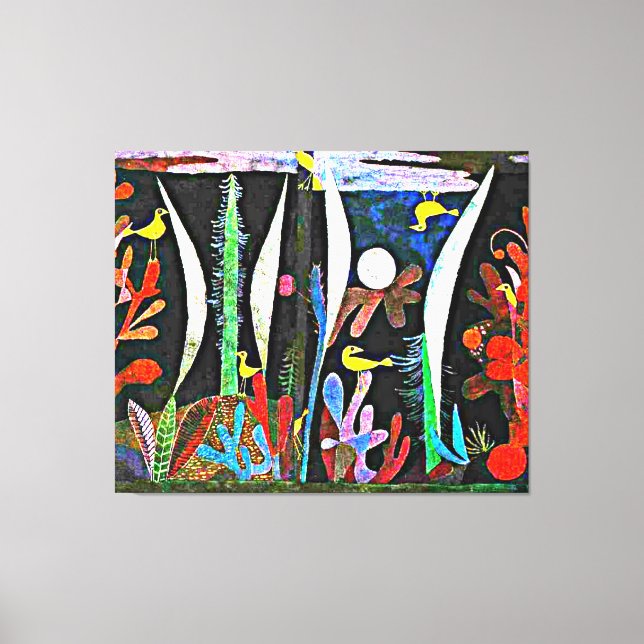 Impressão Em Tela Klee - Paisagem com Aves Amarelas (Frente)