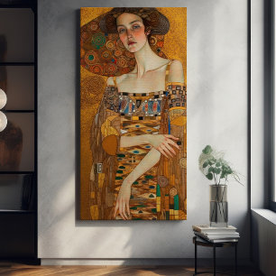 Impressão Em Tela Klimt Adele Bloch-Bauer - Dourada Canva de Pintura