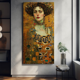 Impressão Em Tela Klimt Adele Bloch-Bauer - Dourada Canva de Pintura