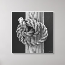Knot A Rope Knot, belas artes, preto e branco