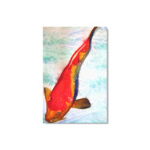 Kohaku Koi Japonês peixe original de aquarela