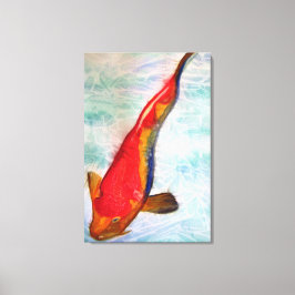 Impressão Em Tela Kohaku Koi Japonês peixe original de aquarela