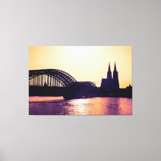 Impressão Em Tela Köln Panorama Sunset mit Kölner Dom (Frente)