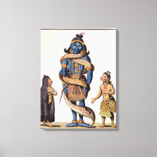 Impressão Em Tela Krishna espremeu pela serpente de Kaliya, 'de Voya