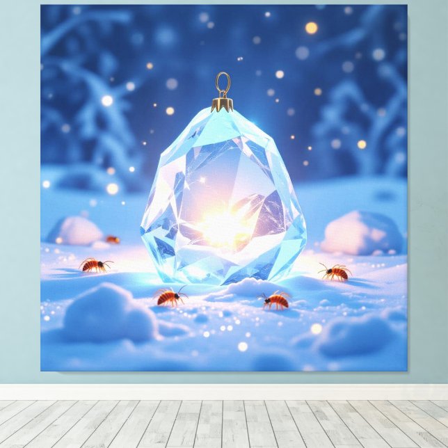 Impressão Em Tela „Kristallapfel im Glühwürmchenwinter“ (Insitu(piso de madeira))