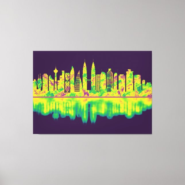 Impressão Em Tela Kuala Lumpur Malásia Skyline (Frente)