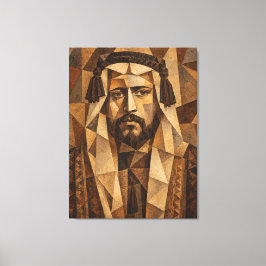 Impressão Em Tela Kuhaylan | Retrato de Xeque do Deserto Cubista em