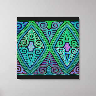 Impressão Em Tela Kuna Indian Diamond Mola