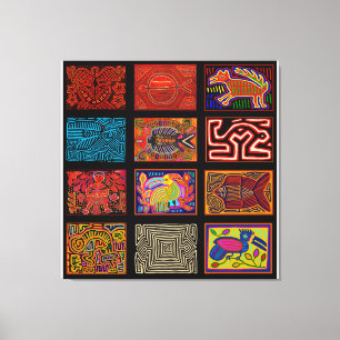 Impressão Em Tela Kuna Indian Mola Collage