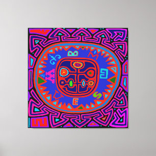 Impressão Em Tela Kuna Indian Mola Compass