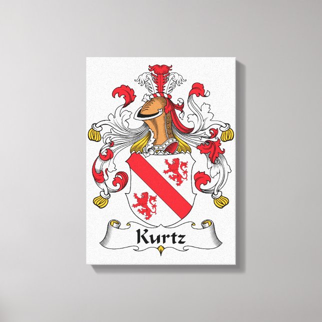 Impressão Em Tela Kurtz Family Crest (Frente)