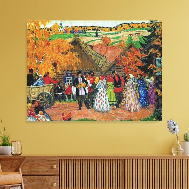 Impressão Em Tela Kustodiev - Festa da Aldeia, (Insitu(Sala de estar))