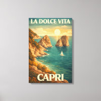 La Dolce Vita Cartaz de Viagem Antigo de Capri