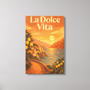 Impressão Em Tela La Dolce Vita – Cartaz de Viagem da Costa Italiana