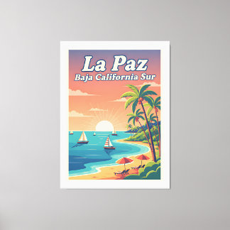Impressão Em Tela La Paz Baja California Sur Travel Poster 