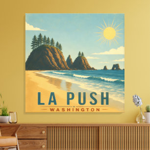 Impressão Em Tela La Push, Baby! Arte de Poster de Viagem Costeira V