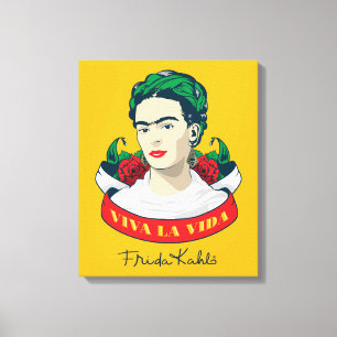 Impressão Em Tela La Vida de Frida Kahlo   Viva