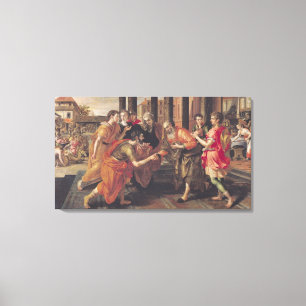 Impressão Em Tela Laban que apresenta Eliezer a seu pai, 1562