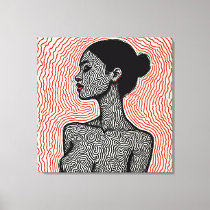 Impressão Em Tela Labirinto de Seu Despertar – Um Retrato Minimalist