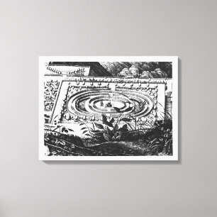 Impressão Em Tela Labirinto em Heidelberg, Hortus Palatinus (engravi