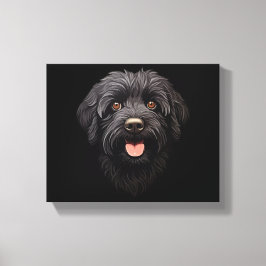 Impressão Em Tela Labradoodle Black Dog