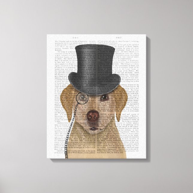 Impressão Em Tela Labrador Amarelo, Chapéu Formal (Frente)