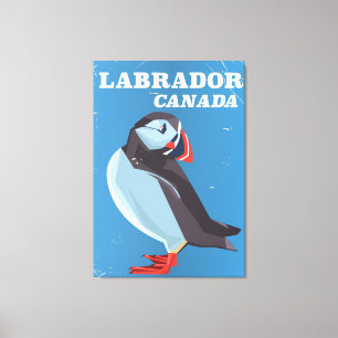 Impressão Em Tela Labrador Canada Puffin viagens vintage