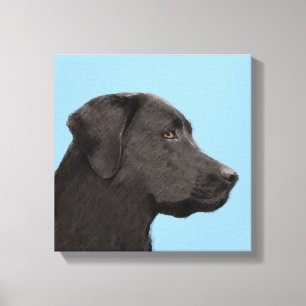Impressão Em Tela Labrador Retriever Black Painting Original Dog Art