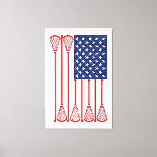 Impressão Em Tela Lacrosse American Flag Art
