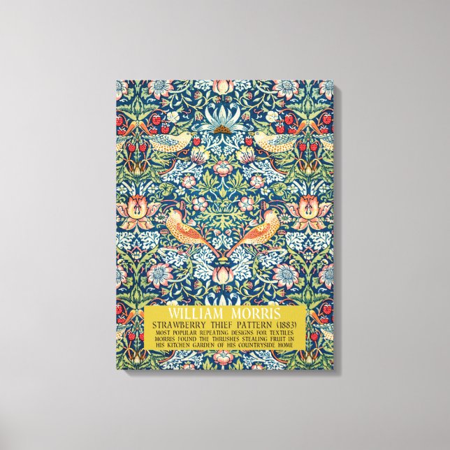 Impressão Em Tela Ladrão de morango - Design de William Morris (Frente)
