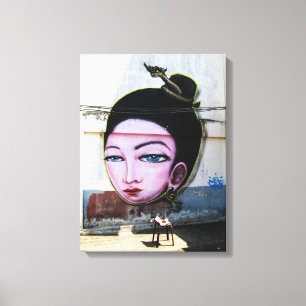 Impressão Em Tela Lady Lao Grafite Street Art