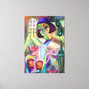 Impressão Em Tela Lady Pearl - Estilo de Arte Moderna - Pintura Orig