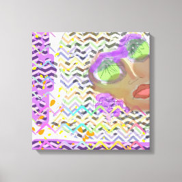 Impressão Em Tela Lady Vestindo as lentes verdes