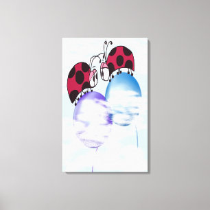 Impressão Em Tela Ladybug Bonito E Cartoon Colorido De Balões