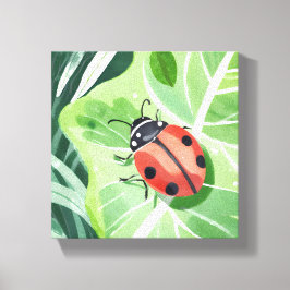 Impressão Em Tela Ladybug | Bonito pintura de aquarela